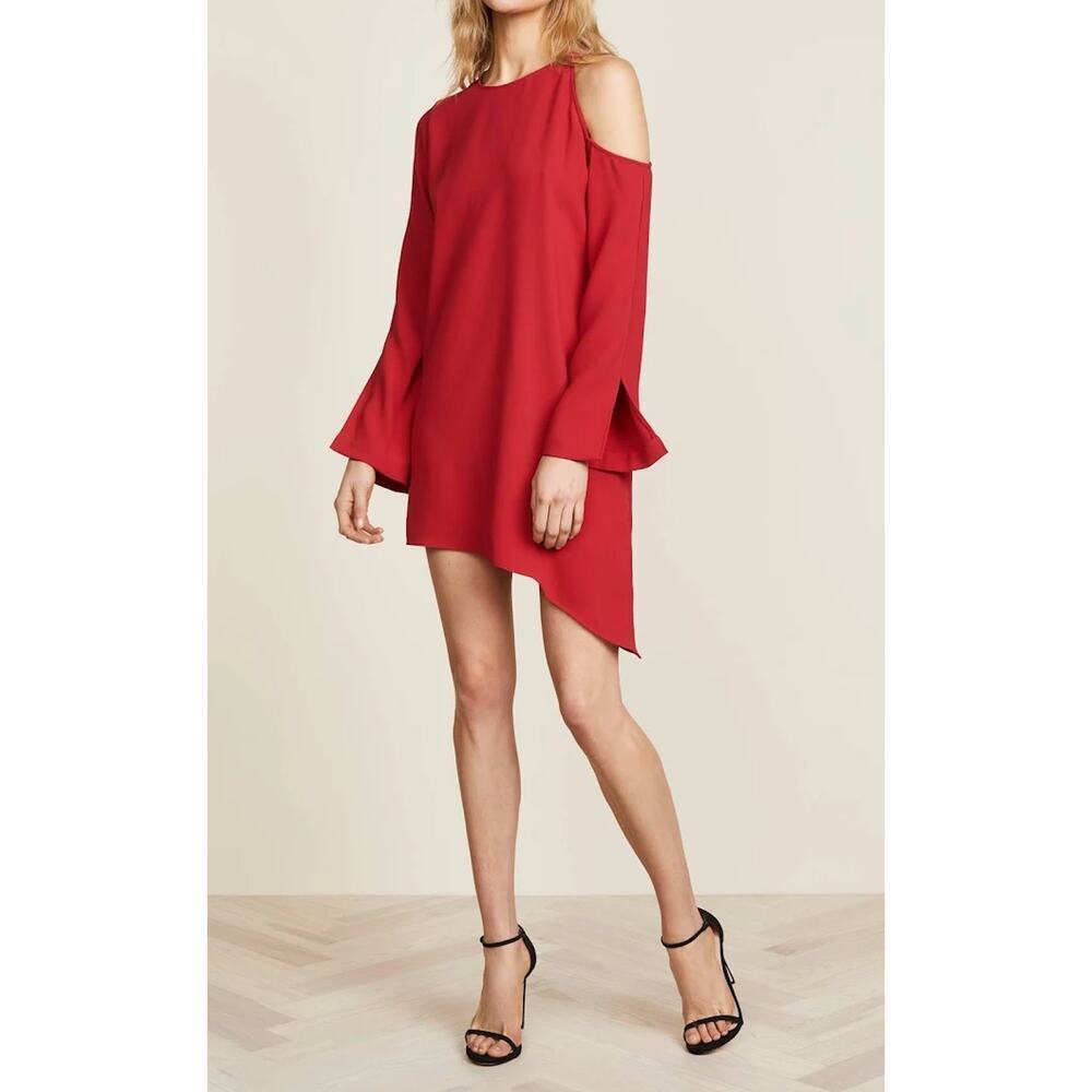 IRO Awati Red Asymmetric Cutout Mini Dress NWT Size 34 French Designer